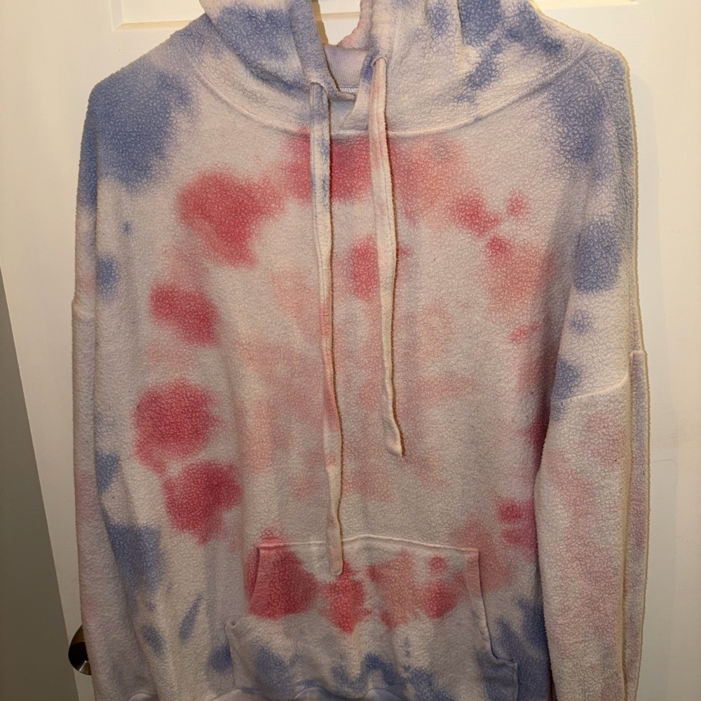 Soft Serve Clothing Tie-Dye Hoodie in Red and Blue